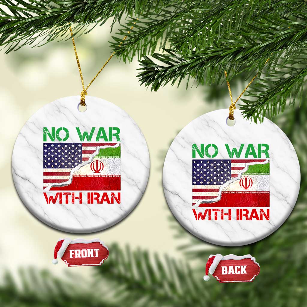 No War With Iran Ceramic Ornament Middle East Freedom TS12 1pc White Marble Print Your Wear