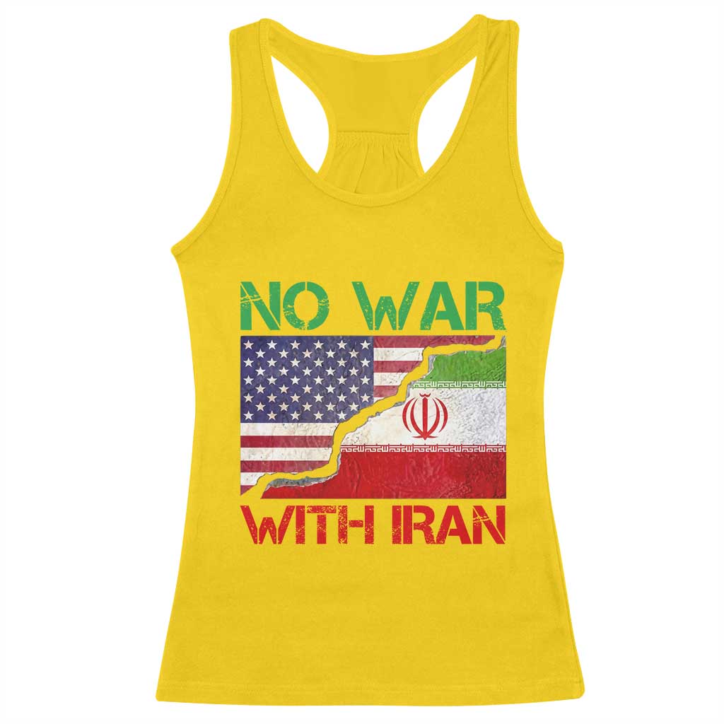 No War With Iran Racerback Tank Top Middle East Freedom TS12 Daisy Print Your Wear