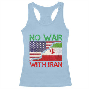 No War With Iran Racerback Tank Top Middle East Freedom TS12 Light Blue Print Your Wear