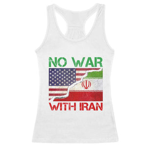 No War With Iran Racerback Tank Top Middle East Freedom TS12 White Print Your Wear