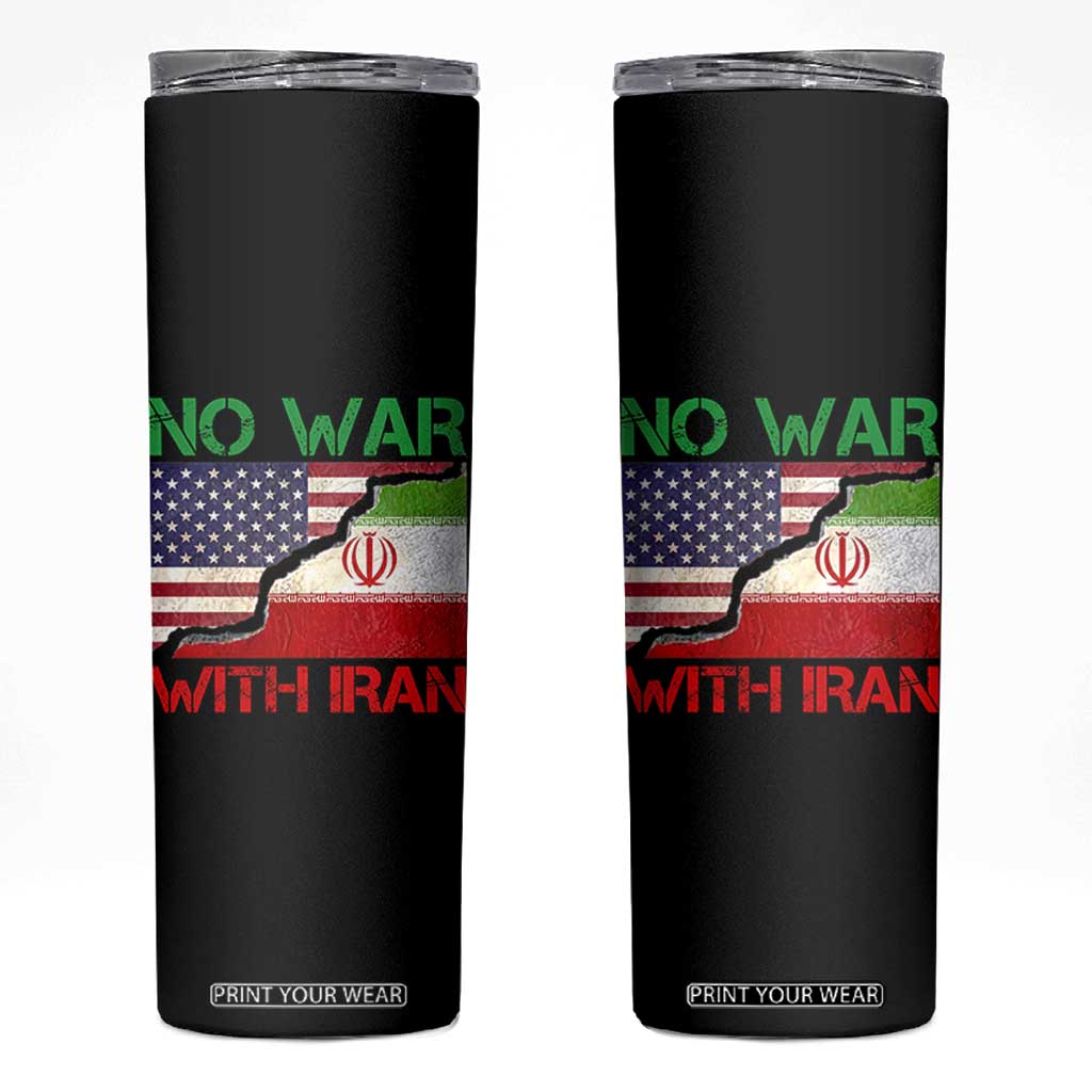 No War With Iran Skinny Tumbler Middle East Freedom TS12 Black Print Your Wear