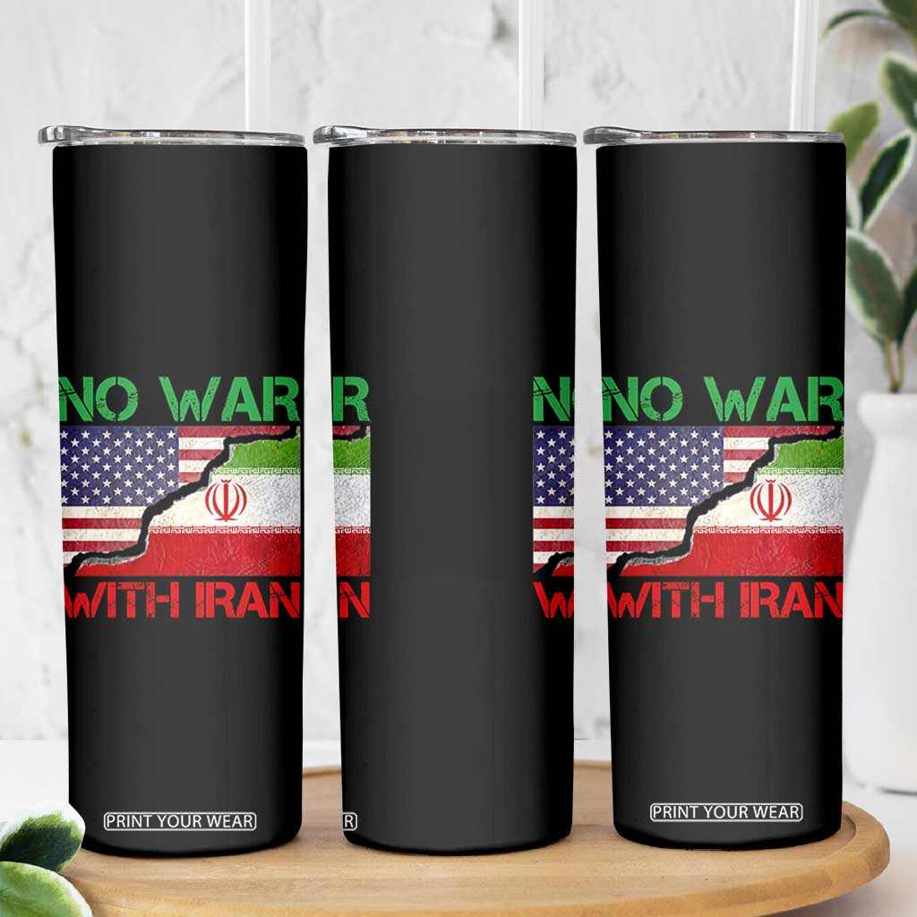 No War With Iran Skinny Tumbler Middle East Freedom TS12 Print Your Wear