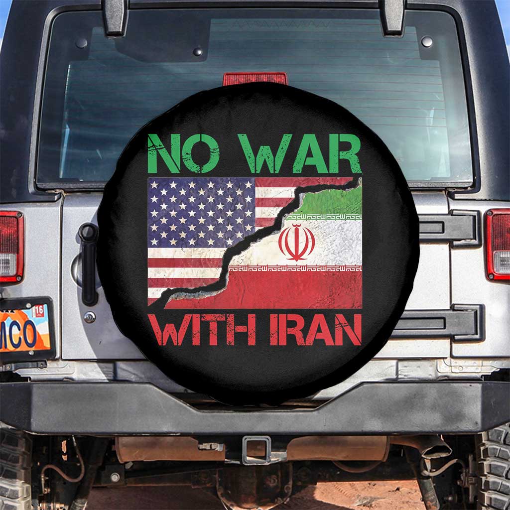No War With Iran Spare Tire Cover Middle East Freedom TS12 No hole White Print Your Wear