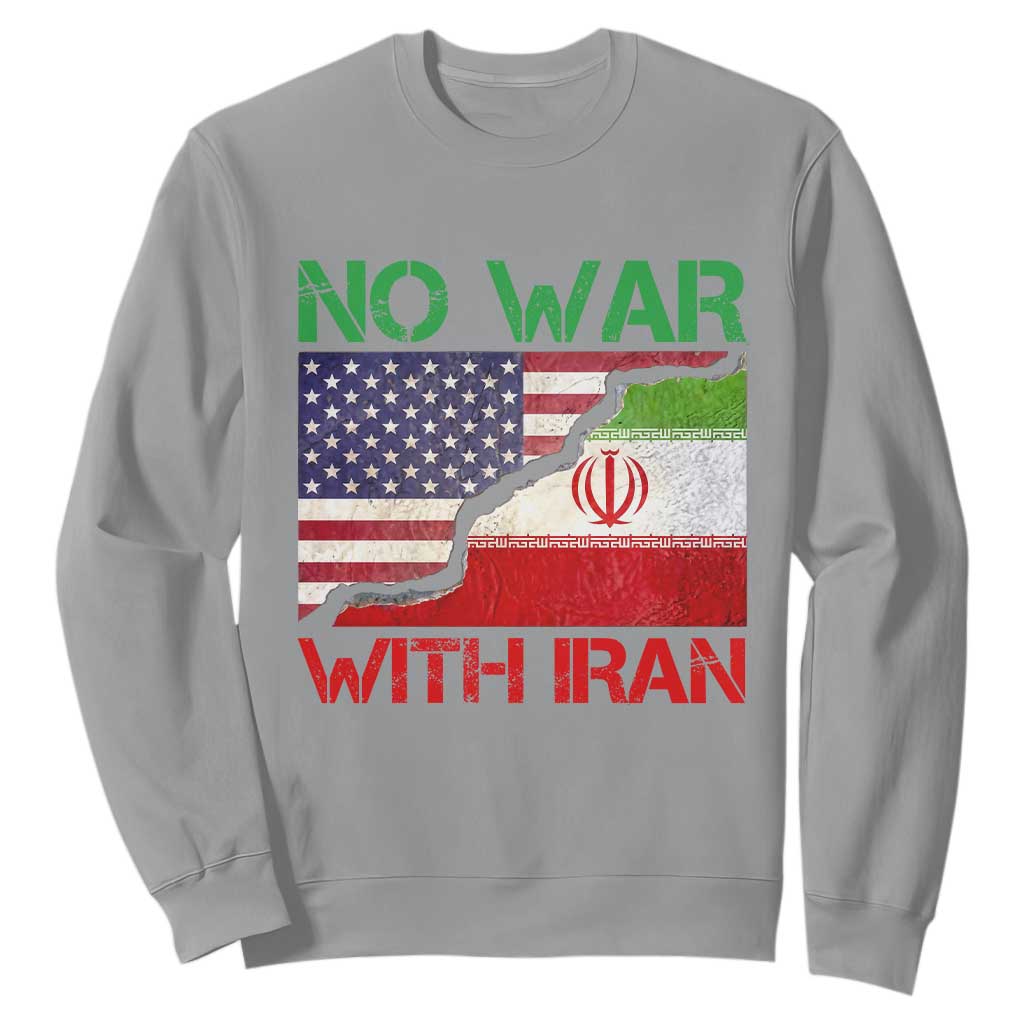 No War With Iran Sweatshirt Middle East Freedom TS12 Sport Gray Print Your Wear