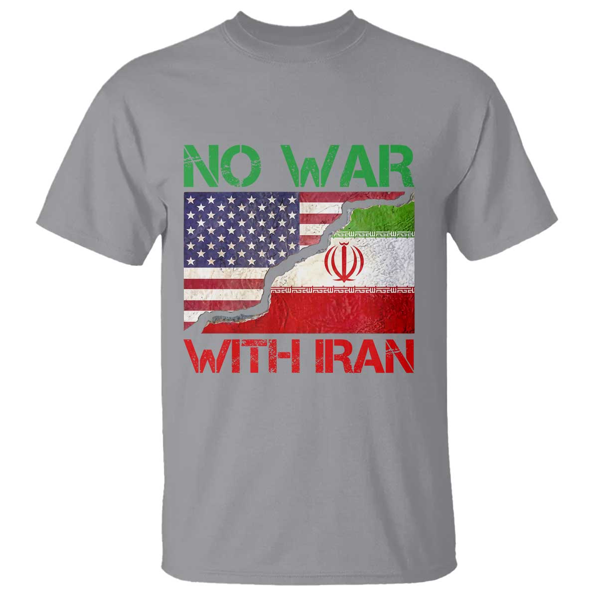 No War With Iran T Shirt Middle East Freedom TS12 Sport Gray Print Your Wear