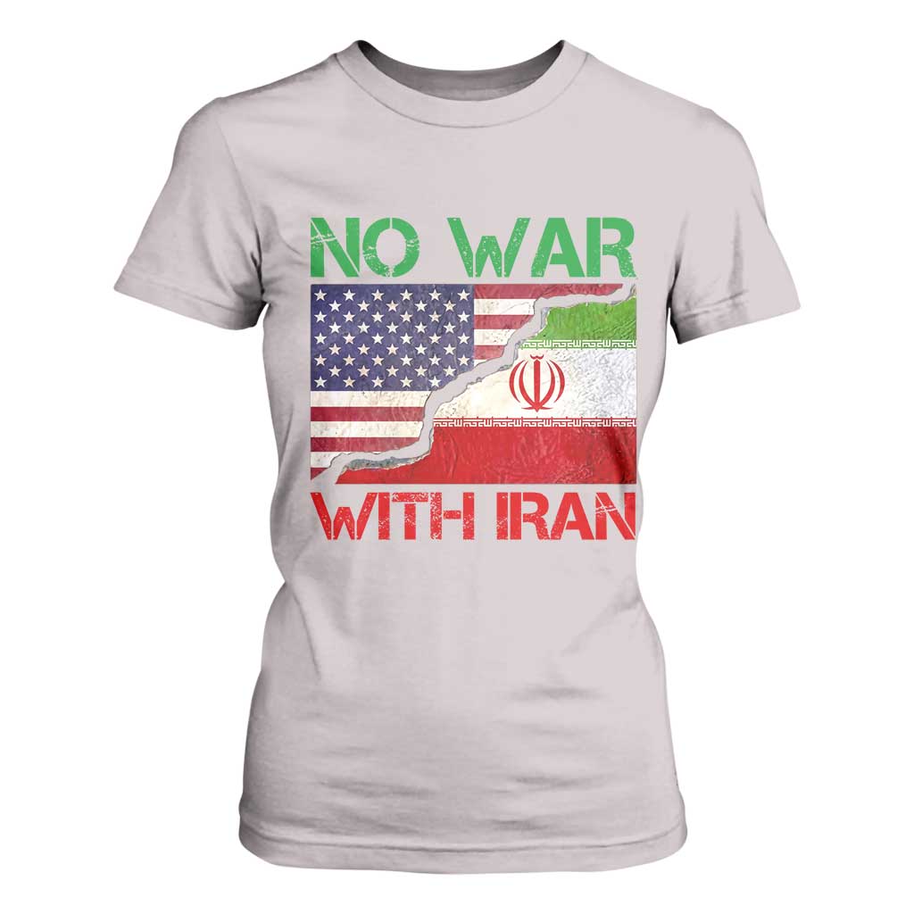 No War With Iran T Shirt For Women Middle East Freedom TS12 Ice Gray Print Your Wear