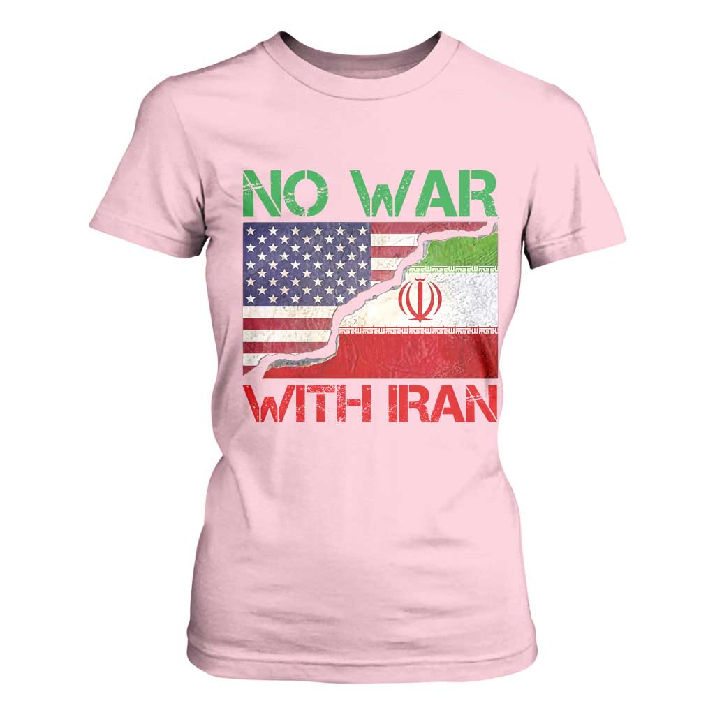 No War With Iran T Shirt For Women Middle East Freedom TS12 Light Pink Print Your Wear