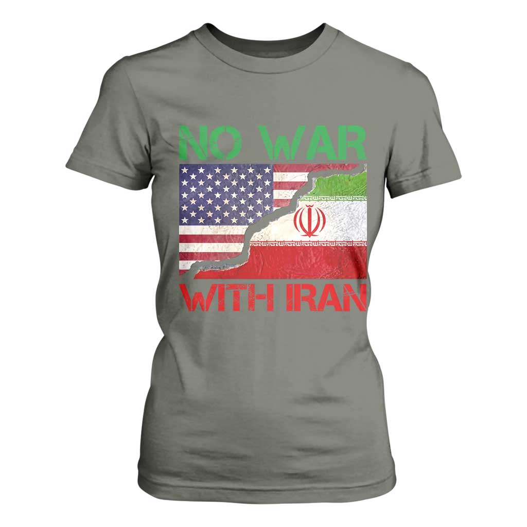No War With Iran T Shirt For Women Middle East Freedom TS12 Military Green Print Your Wear