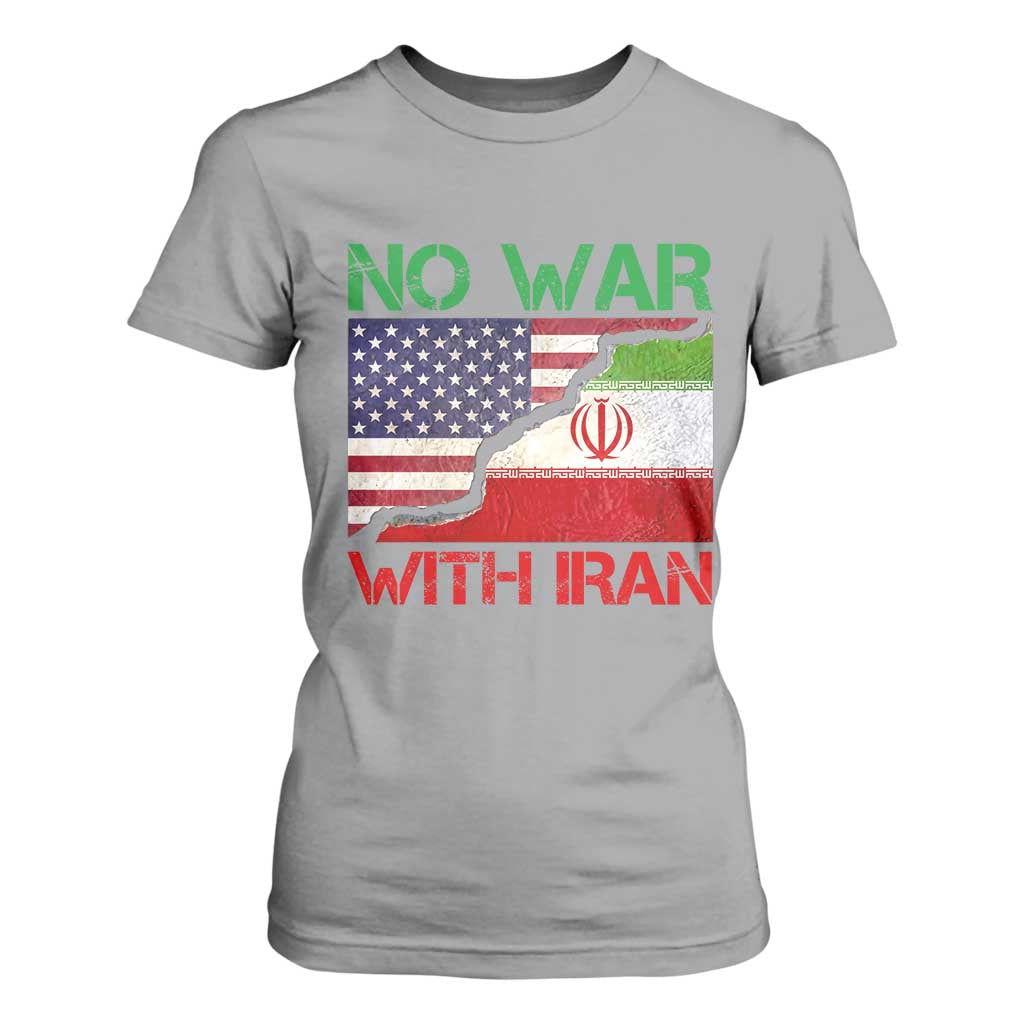 No War With Iran T Shirt For Women Middle East Freedom TS12 Sport Gray Print Your Wear
