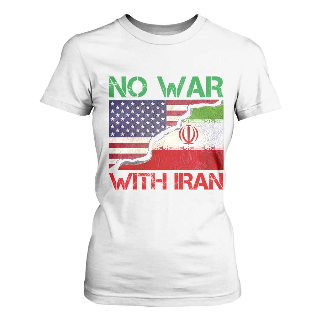 No War With Iran T Shirt For Women Middle East Freedom TS12 White Print Your Wear