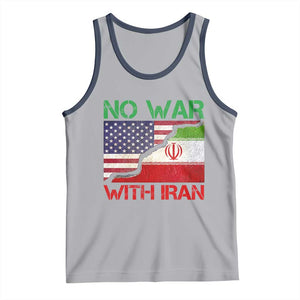 No War With Iran Tank Top Middle East Freedom TS12 Athletic Heather Navy Print Your Wear