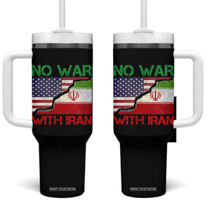 No War With Iran Tumbler With Handle Middle East Freedom TS12 One Size: 40 oz Black Print Your Wear