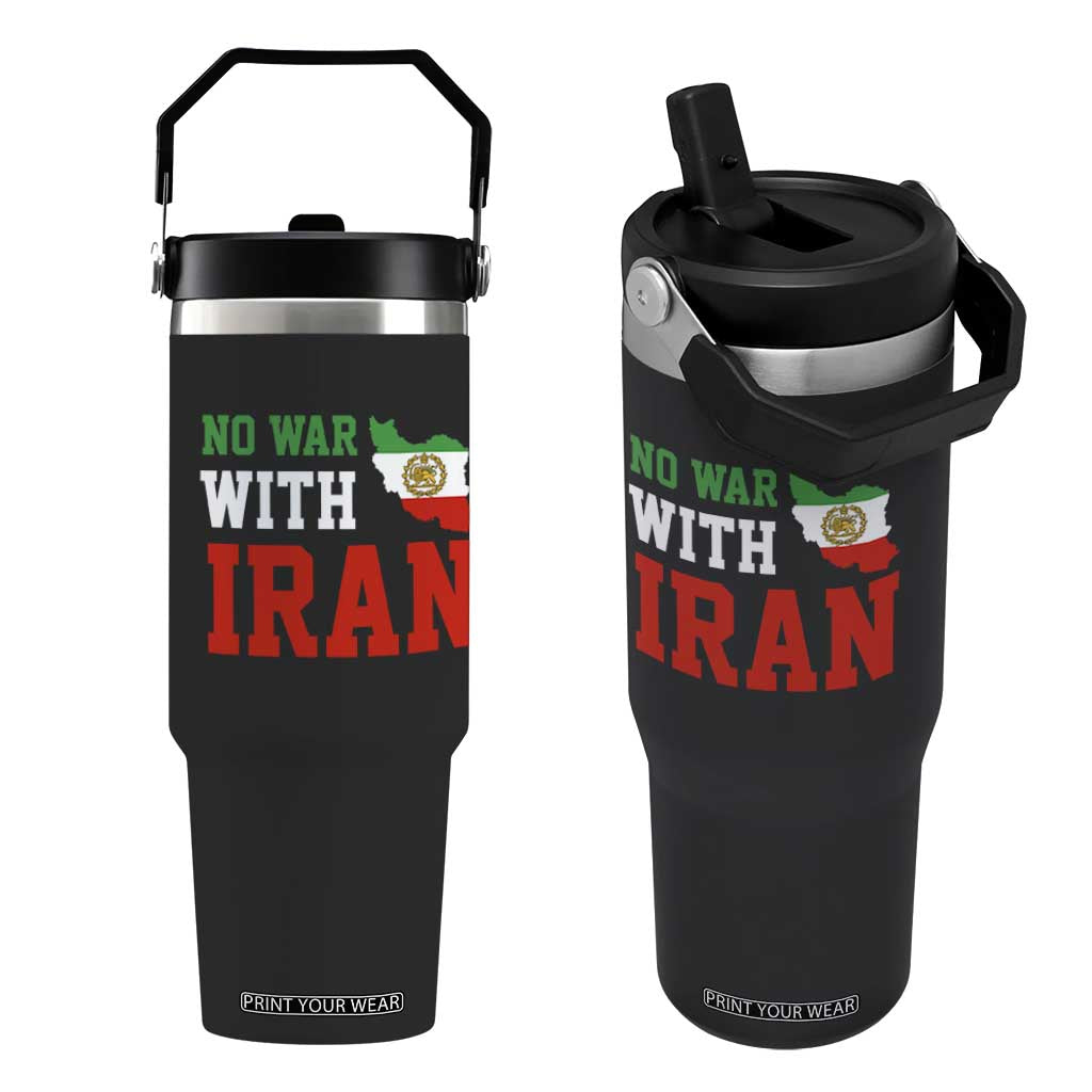 No War With Iran Flip Straw Tumbler Iran Freedom Protest TS12 One Size: 30 oz Black Print Your Wear