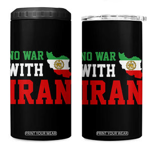 No War With Iran 4 in 1 Can Cooler Tumbler Iran Freedom Protest TS12 One Size: 16 oz Black Print Your Wear