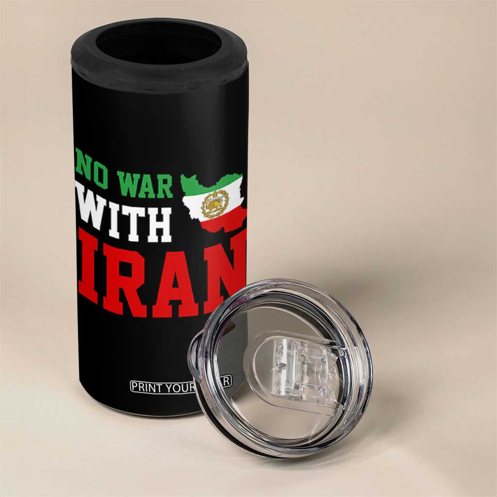 No War With Iran 4 in 1 Can Cooler Tumbler Iran Freedom Protest TS12 Print Your Wear