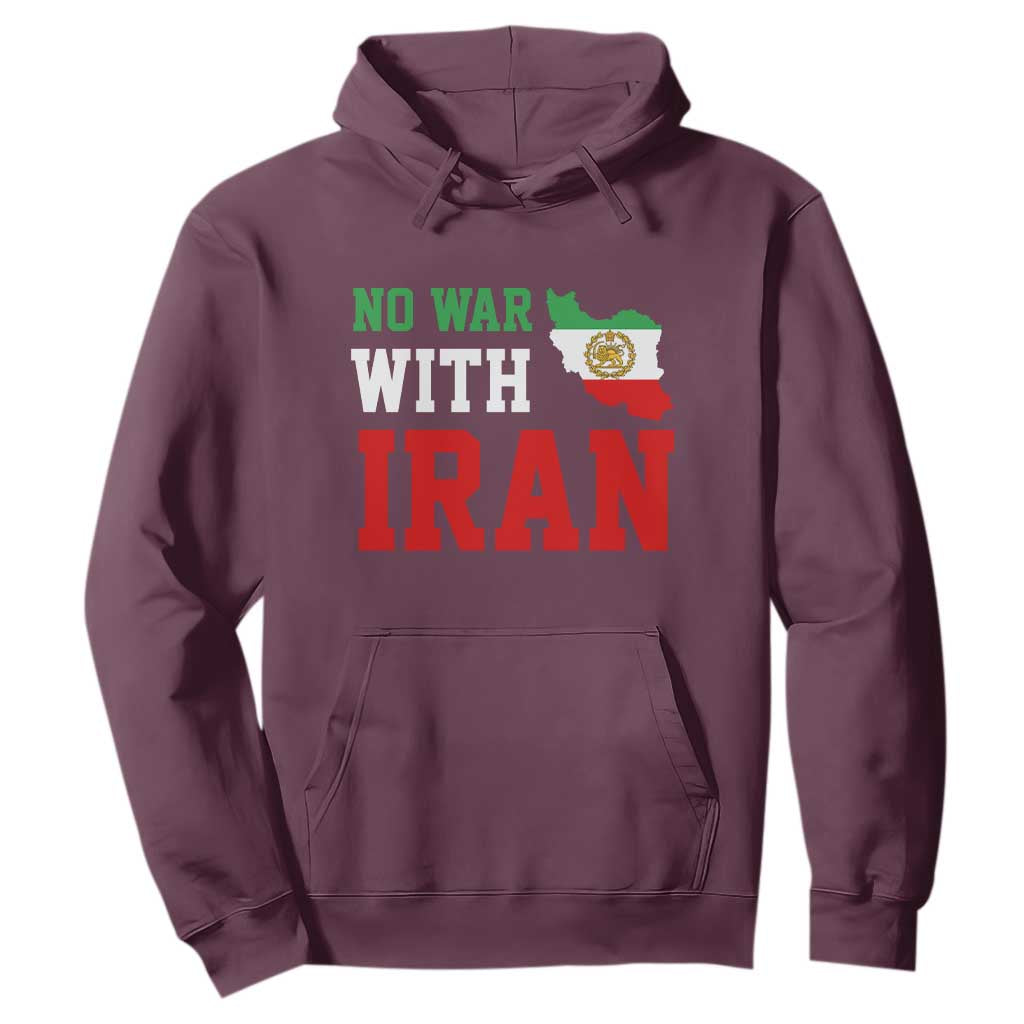 No War With Iran Hoodie Iran Freedom Protest TS12 Maroon Print Your Wear