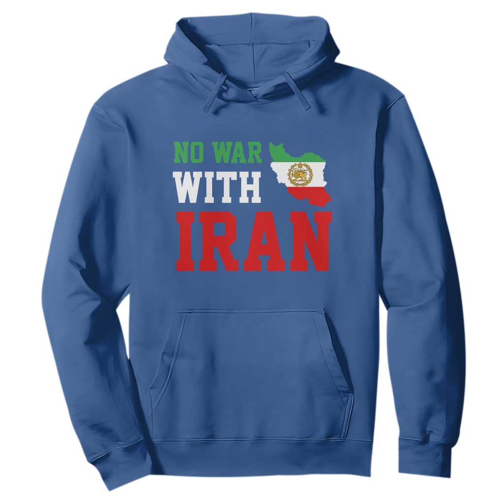 No War With Iran Hoodie Iran Freedom Protest TS12 Royal Blue Print Your Wear