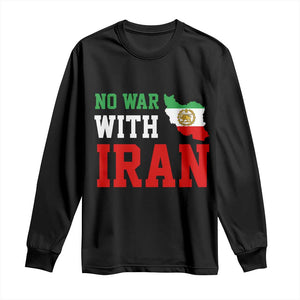 No War With Iran Long Sleeve Shirt Iran Freedom Protest TS12 Black Print Your Wear
