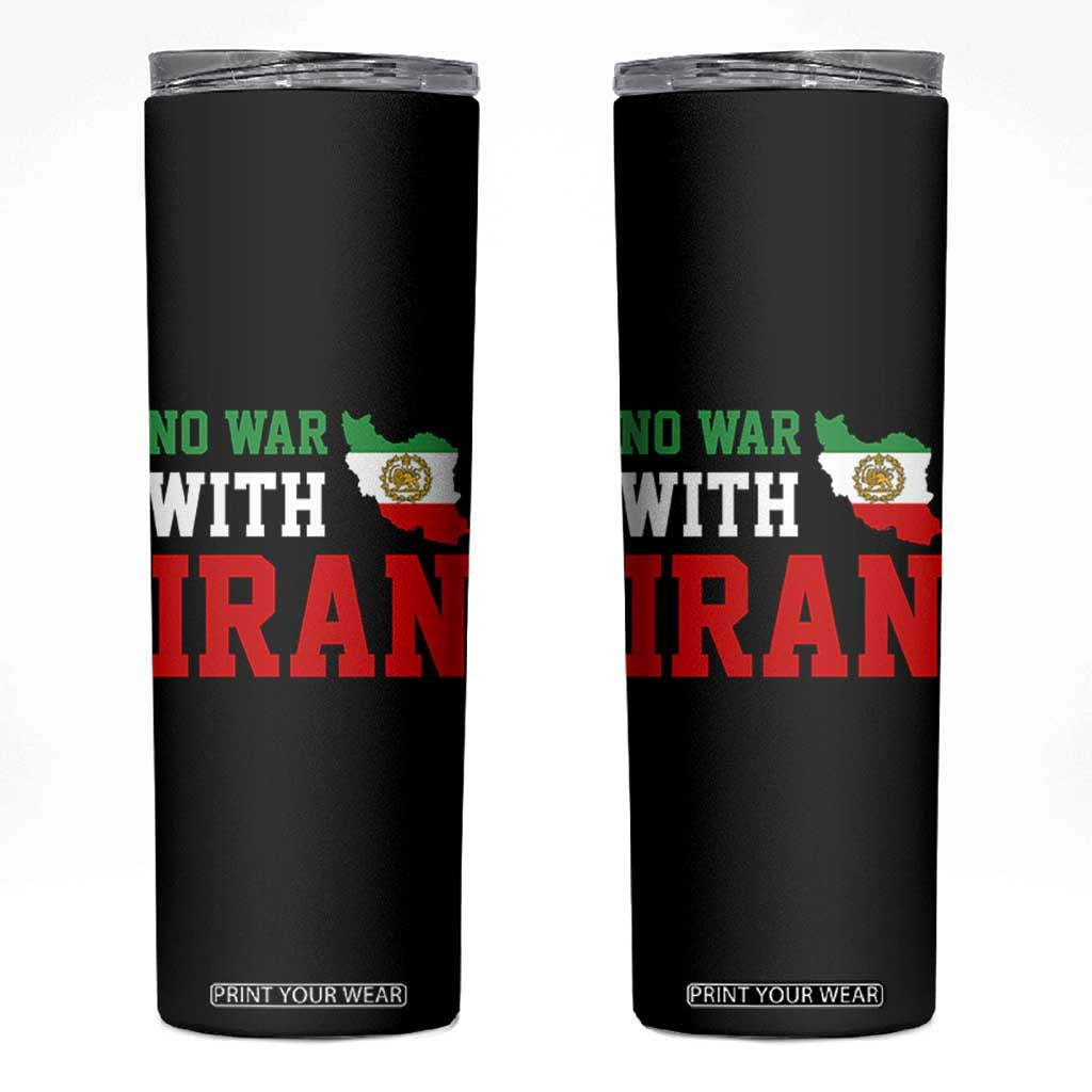 No War With Iran Skinny Tumbler Iran Freedom Protest TS12 Black Print Your Wear