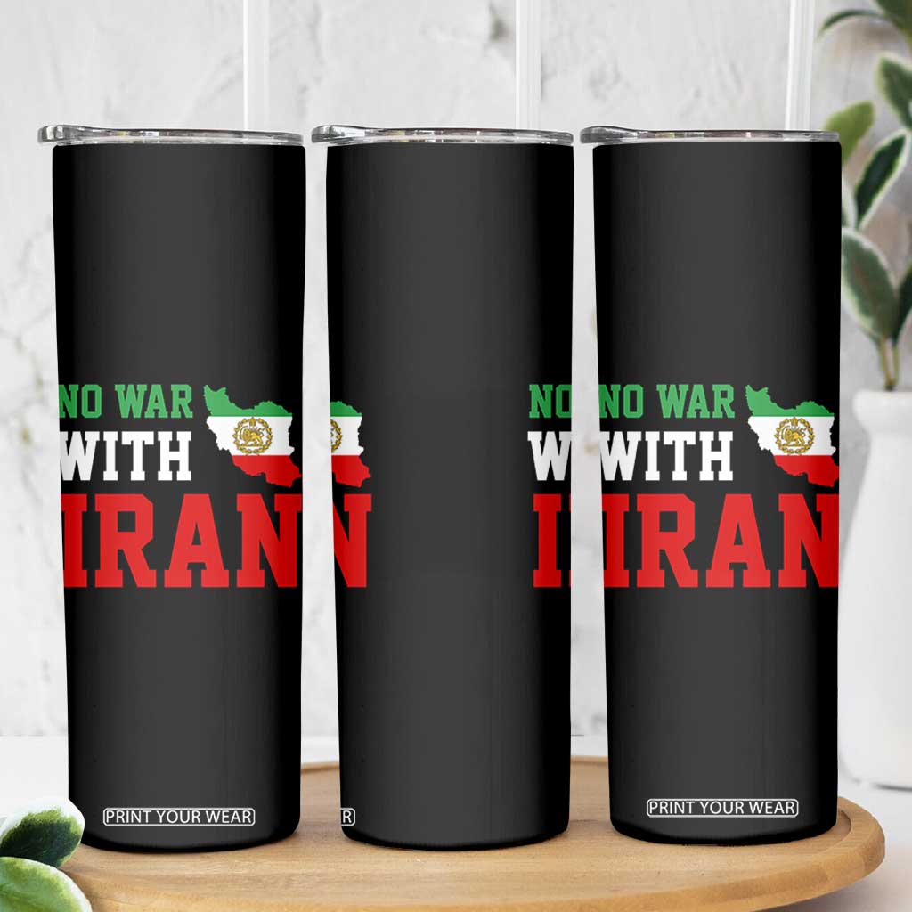 No War With Iran Skinny Tumbler Iran Freedom Protest TS12 Print Your Wear