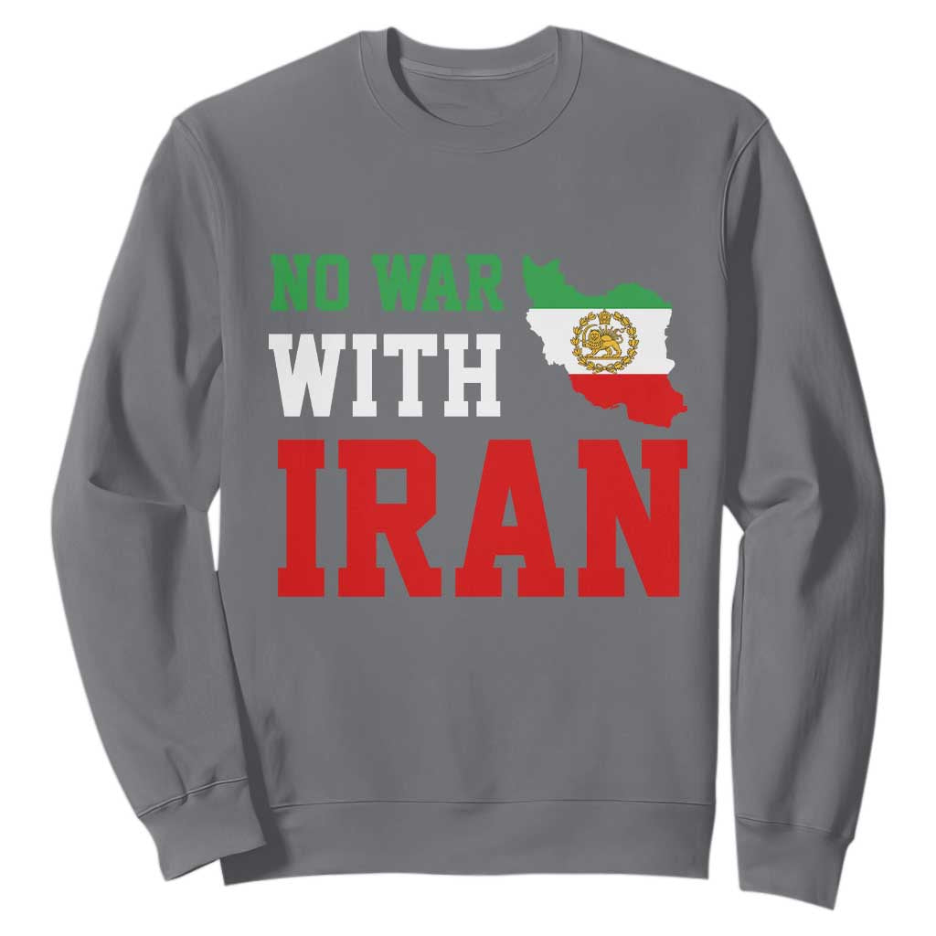 No War With Iran Sweatshirt Iran Freedom Protest TS12 Charcoal Print Your Wear
