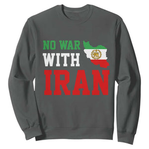 No War With Iran Sweatshirt Iran Freedom Protest TS12 Dark Heather Print Your Wear