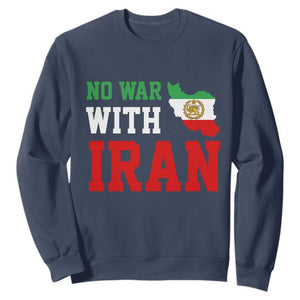 No War With Iran Sweatshirt Iran Freedom Protest TS12 Navy Print Your Wear
