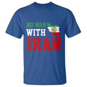 No War With Iran T Shirt Iran Freedom Protest TS12 Royal Blue Print Your Wear