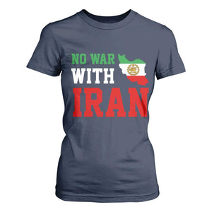 No War With Iran T Shirt For Women Iran Freedom Protest TS12 Navy Print Your Wear