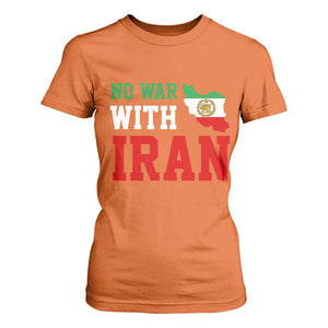 No War With Iran T Shirt For Women Iran Freedom Protest TS12 Orange Print Your Wear