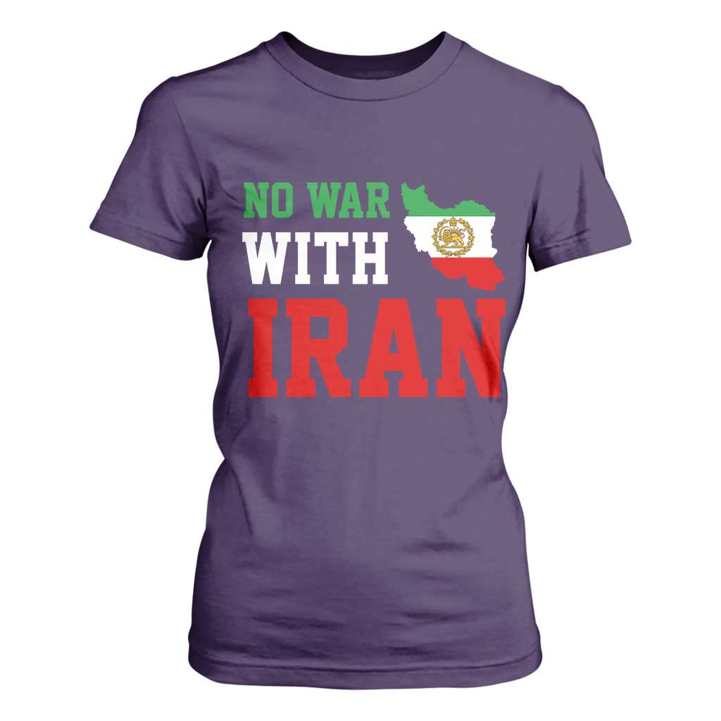 No War With Iran T Shirt For Women Iran Freedom Protest TS12 Purple Print Your Wear