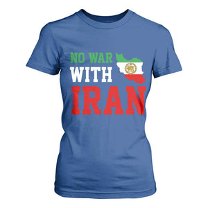 No War With Iran T Shirt For Women Iran Freedom Protest TS12 Royal Blue Print Your Wear