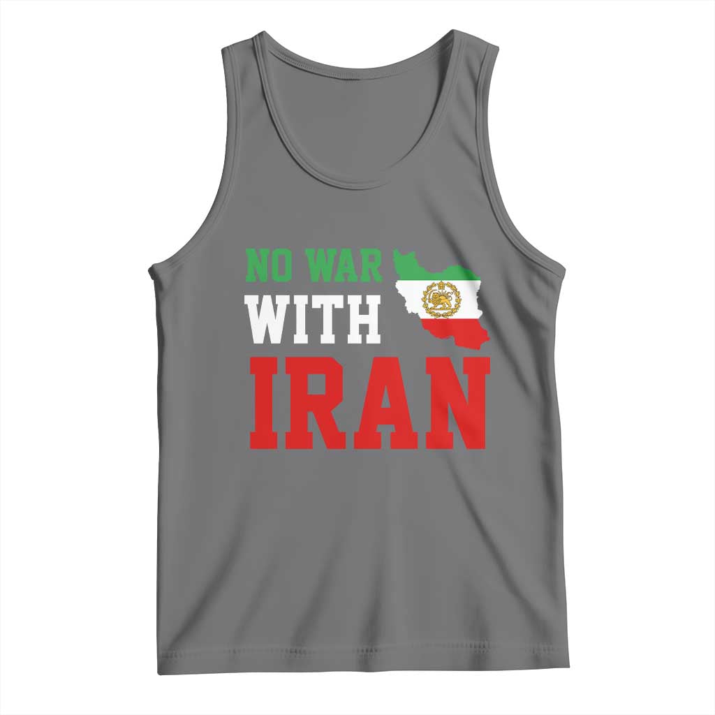 No War With Iran Tank Top Iran Freedom Protest TS12 Black Heather Print Your Wear