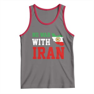 No War With Iran Tank Top Iran Freedom Protest TS12 Deep Heather Red Print Your Wear