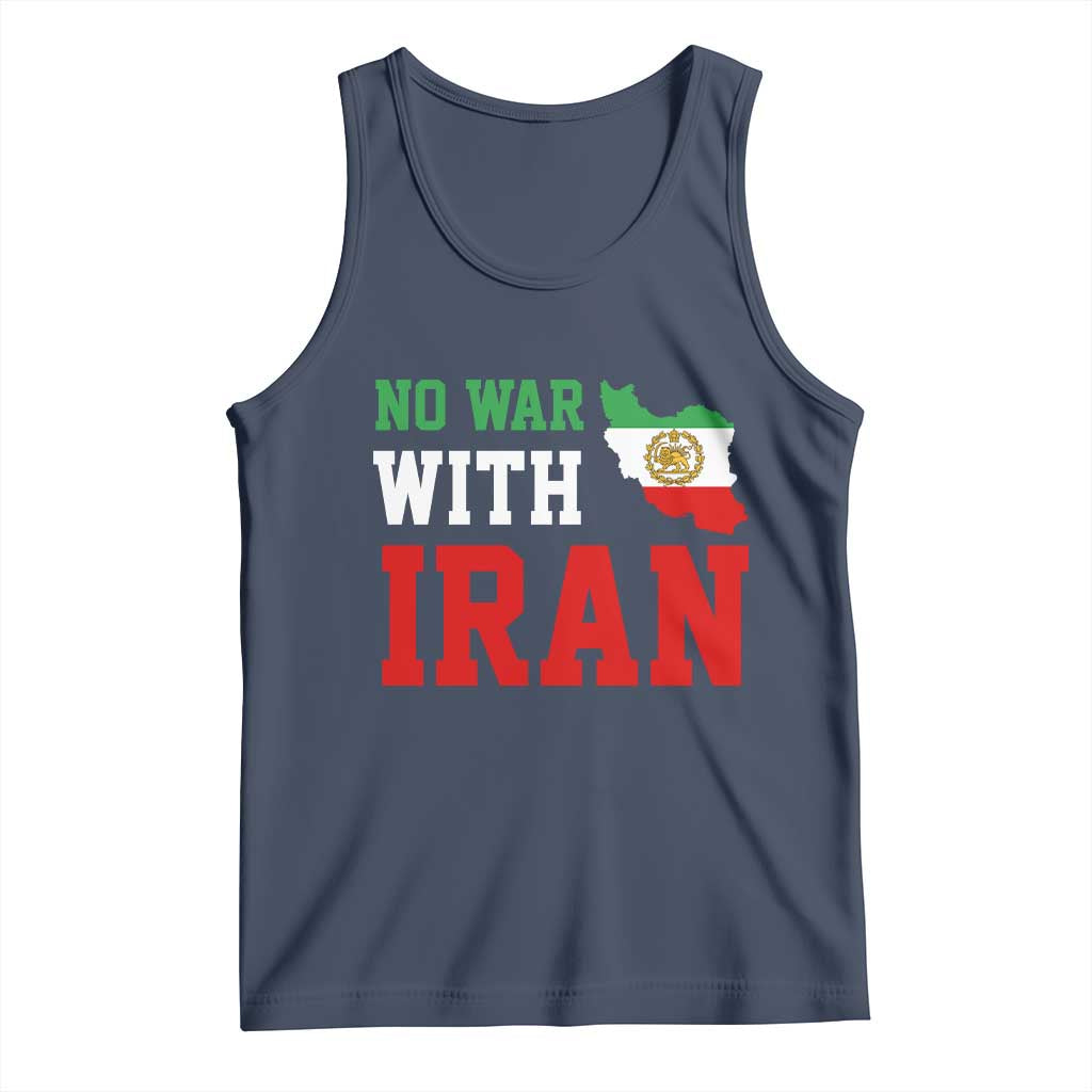 No War With Iran Tank Top Iran Freedom Protest TS12 Navy Print Your Wear