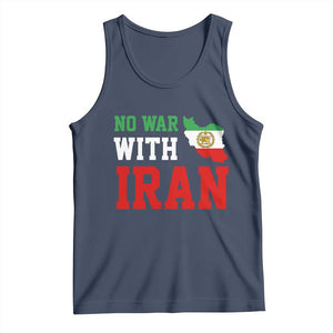 No War With Iran Tank Top Iran Freedom Protest TS12 Navy Print Your Wear