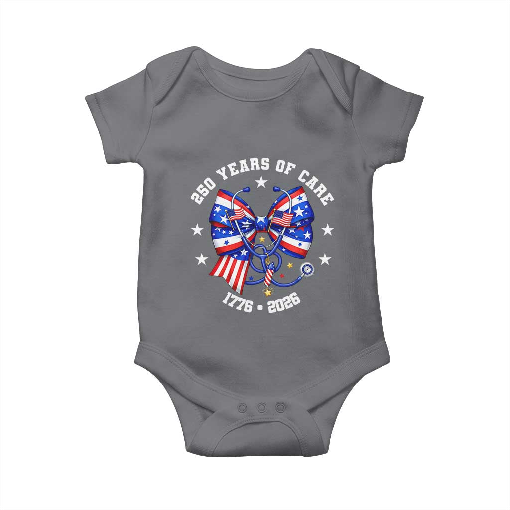 Nurse 250 Years Of Care Baby Onesie Patriotic American Nurse Gift TS12 Charcoal Print Your Wear