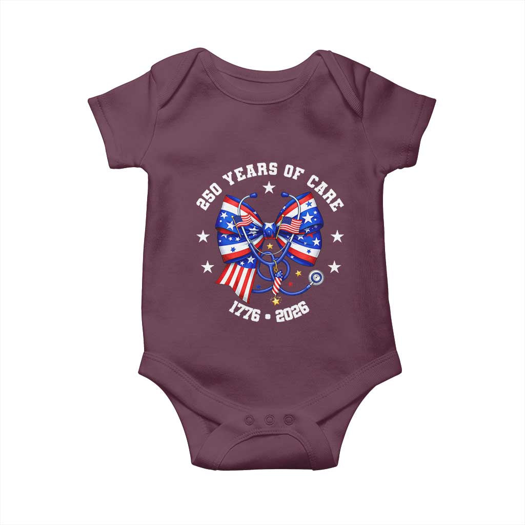 Nurse 250 Years Of Care Baby Onesie Patriotic American Nurse Gift TS12 Maroon Print Your Wear