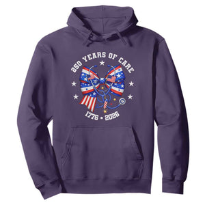 Nurse 250 Years Of Care Hoodie Patriotic American Nurse Gift TS12 Purple Print Your Wear