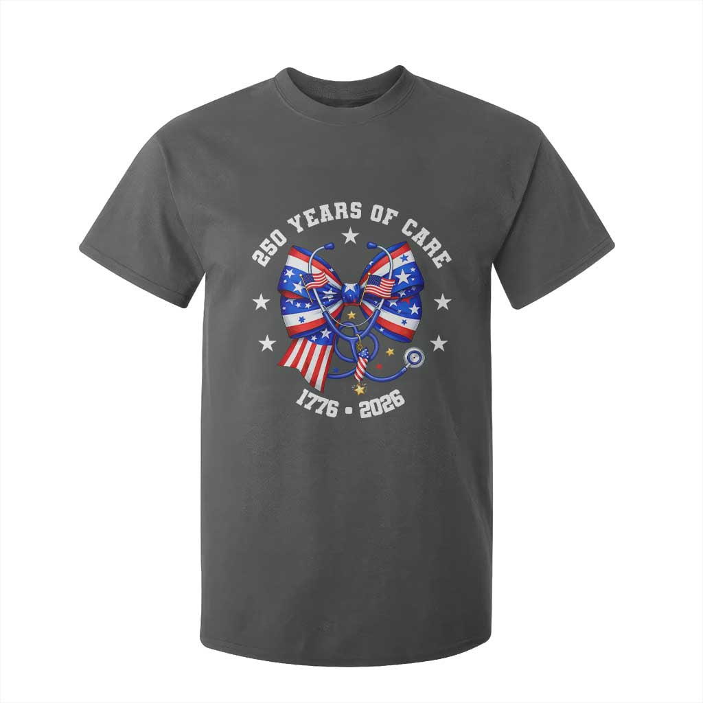 Nurse 250 Years Of Care T Shirt For Kid Patriotic American Nurse Gift TS12 Dark Heather Print Your Wear