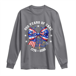 Nurse 250 Years Of Care Long Sleeve Shirt Patriotic American Nurse Gift TS12 Charcoal Print Your Wear