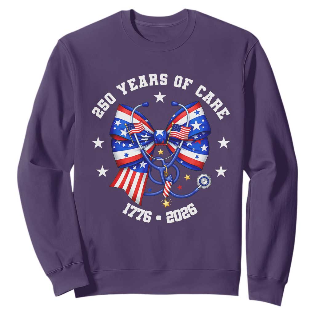 Nurse 250 Years Of Care Sweatshirt Patriotic American Nurse Gift TS12 Purple Print Your Wear