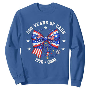 Nurse 250 Years Of Care Sweatshirt Patriotic American Nurse Gift TS12 Royal Blue Print Your Wear