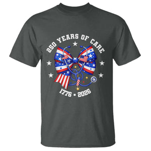 Nurse 250 Years Of Care T Shirt Patriotic American Nurse Gift TS12 Dark Heather Print Your Wear