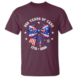 Nurse 250 Years Of Care T Shirt Patriotic American Nurse Gift TS12 Maroon Print Your Wear