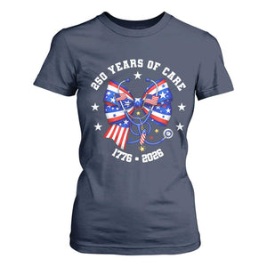 Nurse 250 Years Of Care T Shirt For Women Patriotic American Nurse Gift TS12 Navy Print Your Wear
