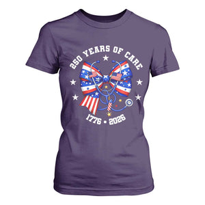 Nurse 250 Years Of Care T Shirt For Women Patriotic American Nurse Gift TS12 Purple Print Your Wear
