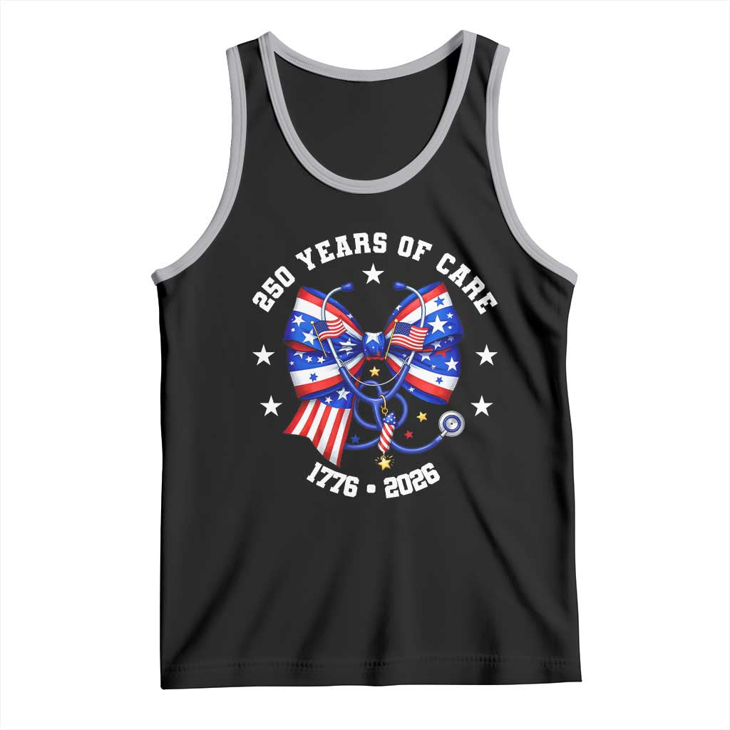 Nurse 250 Years Of Care Tank Top Patriotic American Nurse Gift TS12 Black Athletic Heather Print Your Wear