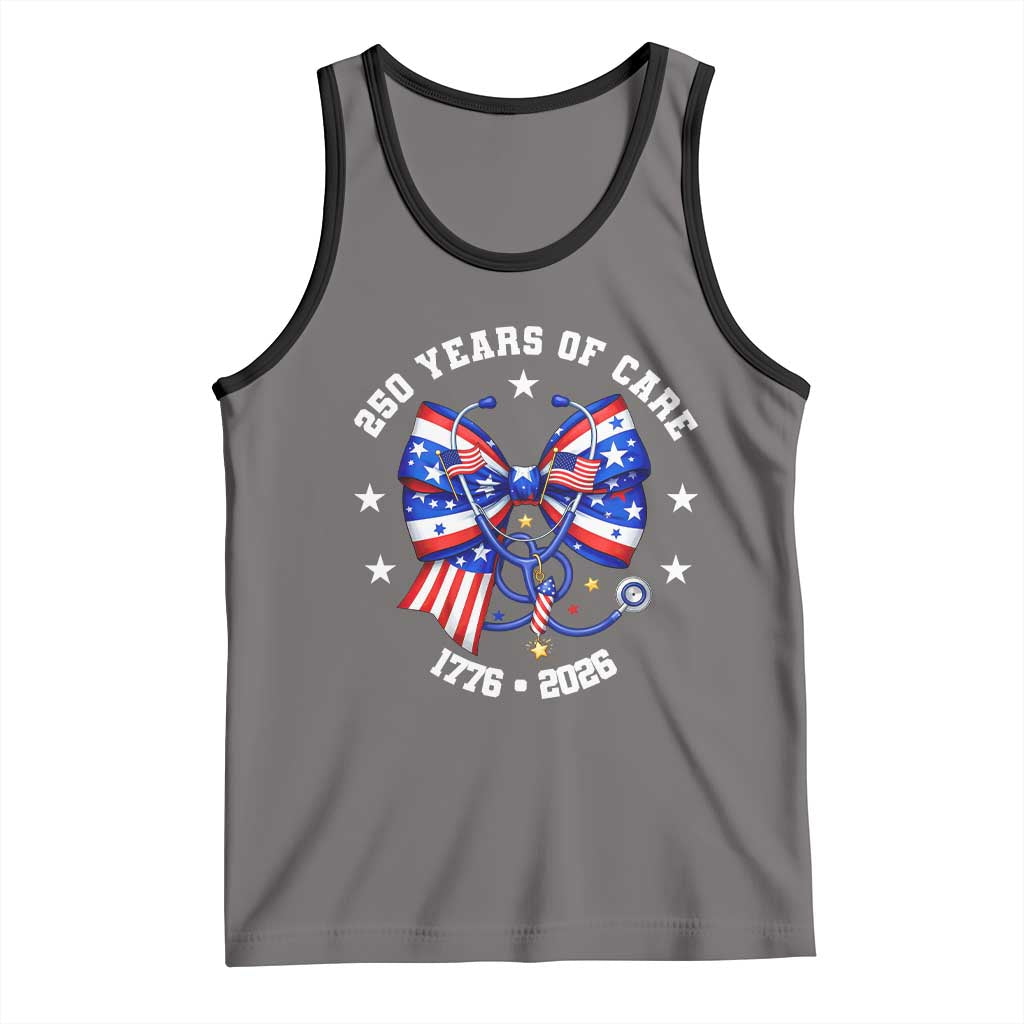 Nurse 250 Years Of Care Tank Top Patriotic American Nurse Gift TS12 Deep Heather Black Print Your Wear
