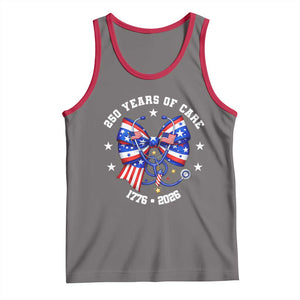 Nurse 250 Years Of Care Tank Top Patriotic American Nurse Gift TS12 Deep Heather Red Print Your Wear